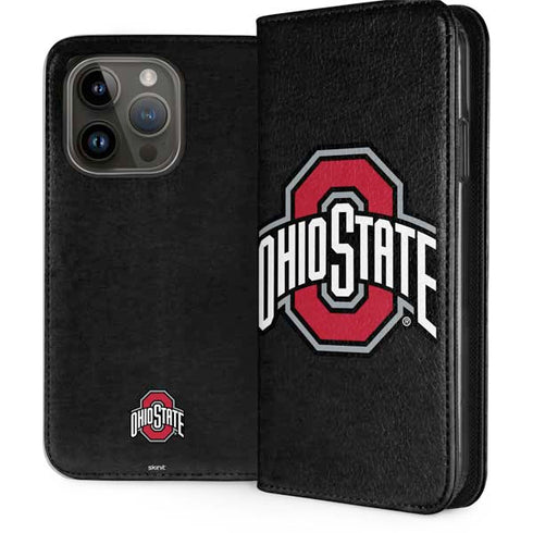 Ohio State University OSU Buckeyes Black iPhone 15 Pro Folio Case