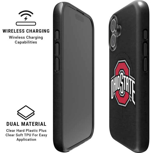 Ohio State University OSU Buckeyes Black iPhone 16 Magsafe Impact Case