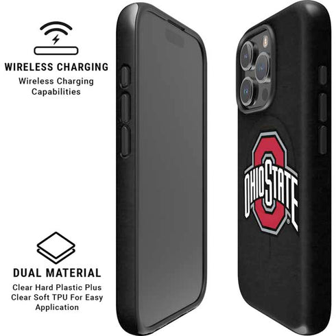 Ohio State University OSU Buckeyes Black iPhone 16 Pro Magsafe Impact Case