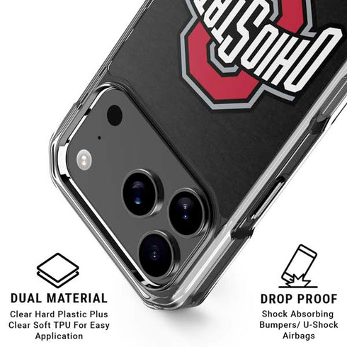 Ohio State University OSU Buckeyes Black iPhone 17 Pro Clear Case