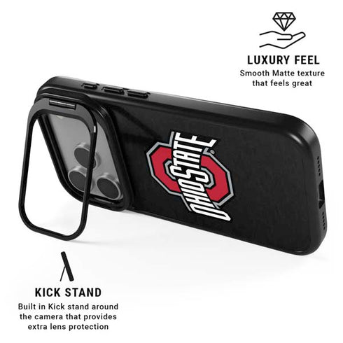 Ohio State University OSU Buckeyes Black iPhone 17 Pro Kickstand Case