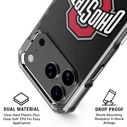 Ohio State University OSU Buckeyes Black iPhone 17 Pro Max Clear Case