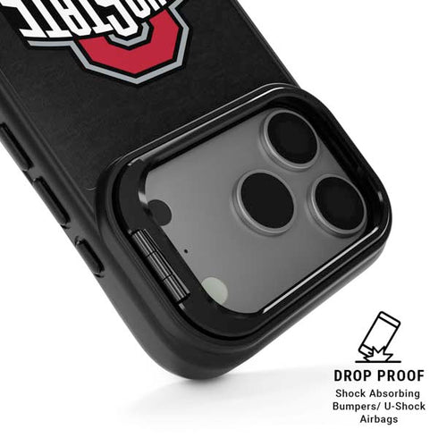 Ohio State University OSU Buckeyes Black iPhone 17 Pro Max Kickstand Case