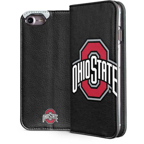 Ohio State University OSU Buckeyes Black iPhone 7 Folio Case