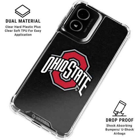 Ohio State University OSU Buckeyes Black Moto G Power 5G (2024) Clear Case