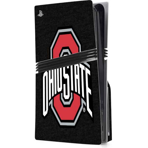 Ohio State University OSU Buckeyes Black PS5 Pro Disk Console Skin