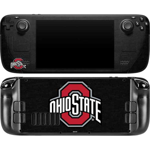 Ohio State University OSU Buckeyes Black Steam Deck Handheld Gaming Computer OLED Skin