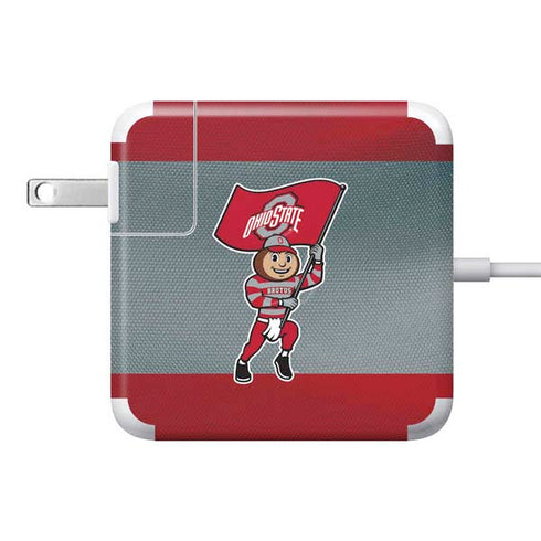 Ohio State University OSU Buckeyes Flag 85W Power Adapter (15 and 17 inch MacBook Pro Charger) Skin