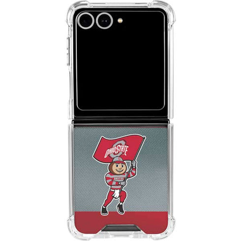 Ohio State University OSU Buckeyes Flag Galaxy Z Flip7 Clear Case