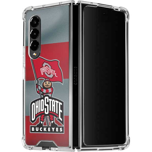 Ohio State University OSU Buckeyes Flag Galaxy Z Fold4 5G Clear Case