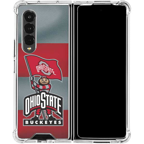 Ohio State University OSU Buckeyes Flag Galaxy Z Fold4 5G Clear Case
