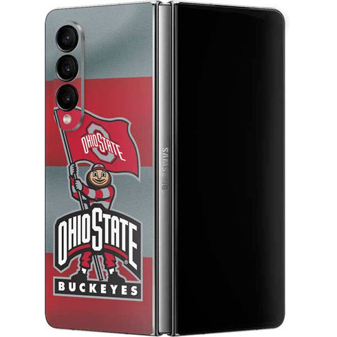 Ohio State University OSU Buckeyes Flag Galaxy Z Fold4 5G Skin