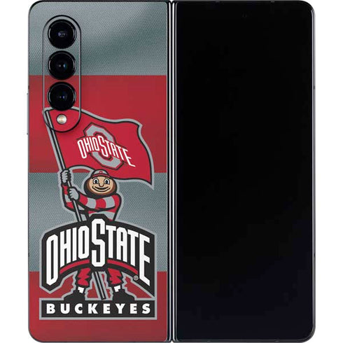 Ohio State University OSU Buckeyes Flag Galaxy Z Fold4 5G Skin