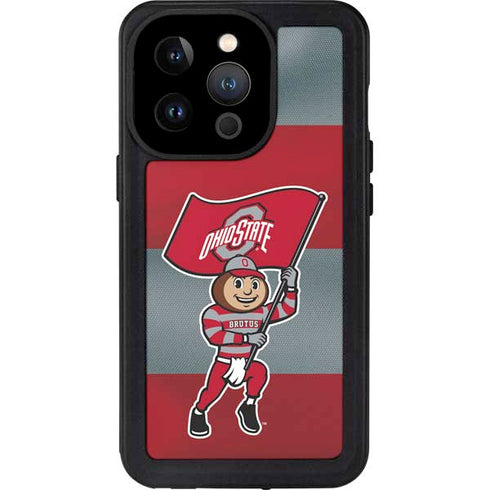 Ohio State University OSU Buckeyes Flag iPhone 14 Pro Waterproof Case