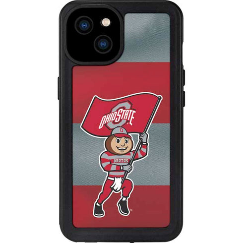 Ohio State University OSU Buckeyes Flag iPhone 15 Plus Waterproof Case