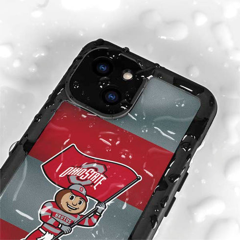 Ohio State University OSU Buckeyes Flag iPhone 15 Plus Waterproof Case