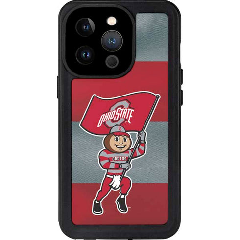Ohio State University OSU Buckeyes Flag iPhone 15 Pro Waterproof Case