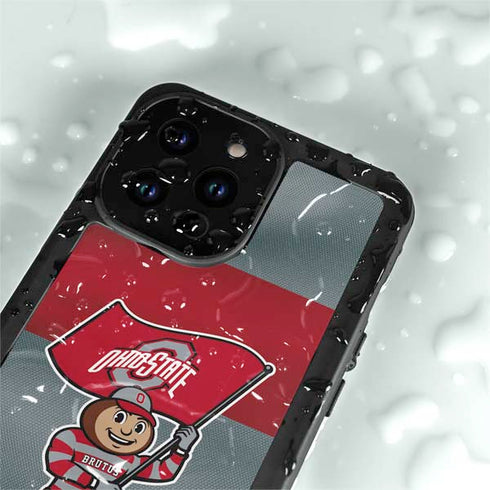 Ohio State University OSU Buckeyes Flag iPhone 15 Pro Waterproof Case