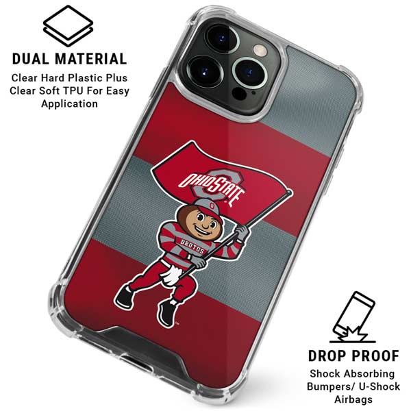 Ohio State University OSU Buckeyes Flag iPhone 16 Pro Max Clear Case Ohio State University OSU Buckeyes Flag iPhone 16 Pro Max Clear Case