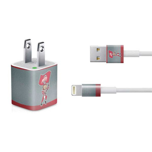 Ohio State University OSU Buckeyes Flag iPhone Charger (5W USB) Skin