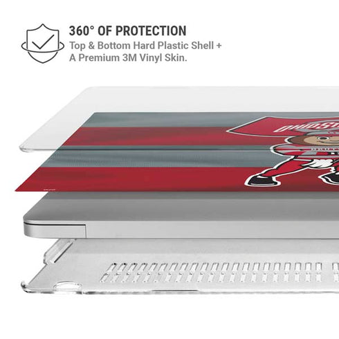 Ohio State University OSU Buckeyes Flag MacBook Pro 14in (2021-24) Case plus Skin