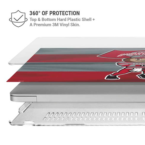 Ohio State University OSU Buckeyes Flag MacBook Pro 16in (2019-20) Case plus Skin