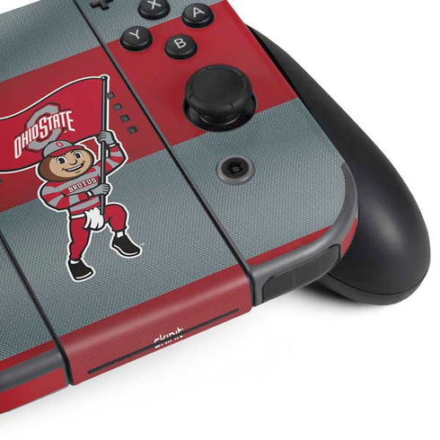 Ohio State University OSU Buckeyes Flag Nintendo Switch (2017-2021) Joy-Con Controller Skin