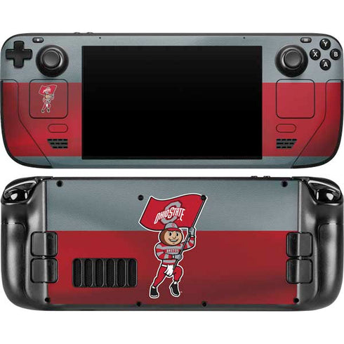 Ohio State University OSU Buckeyes Flag Steam Deck Handheld Gaming Computer OLED Skin