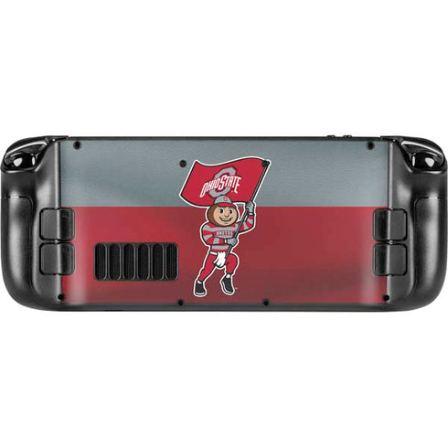 Ohio State University OSU Buckeyes Flag Steam Deck Handheld Gaming Computer Skin