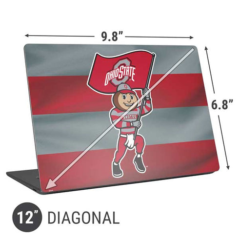Ohio State University OSU Buckeyes Flag Universal Laptop 12in (9.8 x 6.8in) Skin