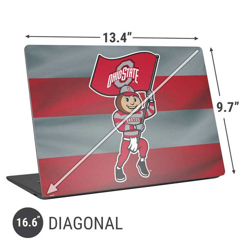 Ohio State University OSU Buckeyes Flag Universal Laptop 16.6in (13.4 x 9.7in) Skin