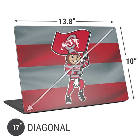 Ohio State University OSU Buckeyes Flag Universal Laptop 17in (13.8 x 10in) Skin