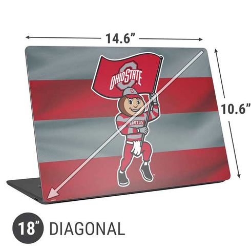 Ohio State University OSU Buckeyes Flag Universal Laptop 18in (14.6 x 10.6in) Skin