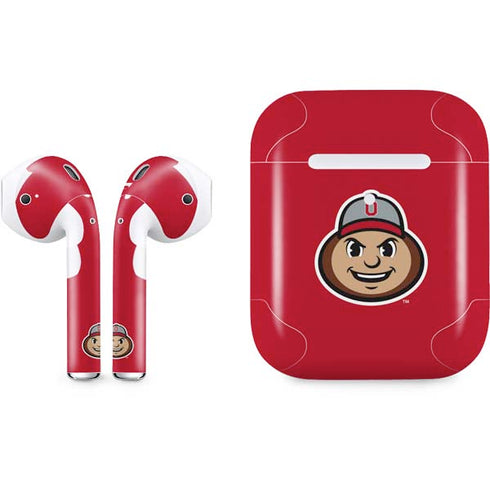 Ohio State University OSUBuckeyes Light Grey Apple AirPods 2 Skin