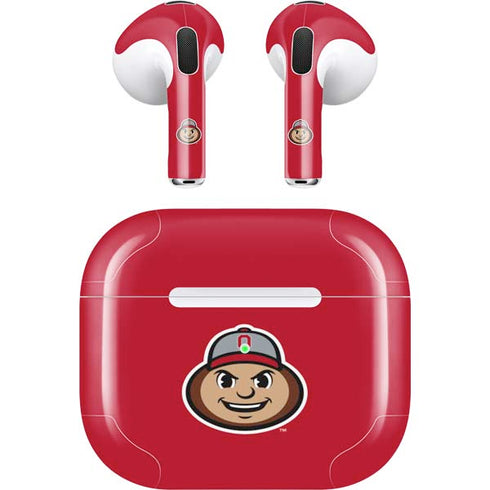 Ohio State University OSUBuckeyes Light Grey Apple AirPods (3rd Gen 2021) Skin