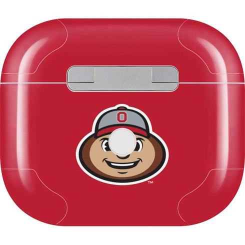 Ohio State University OSUBuckeyes Light Grey Apple AirPods (3rd Gen 2021) Skin