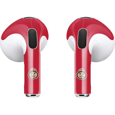Ohio State University OSUBuckeyes Light Grey Apple AirPods (3rd Gen 2021) Skin