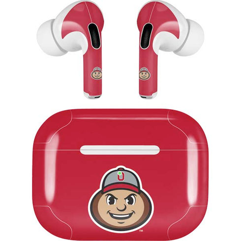 Ohio State University OSUBuckeyes Light Grey Apple AirPods Pro Skin