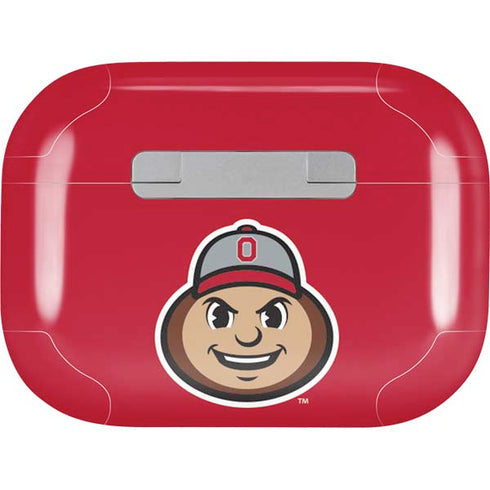 Ohio State University OSUBuckeyes Light Grey Apple AirPods Pro Skin