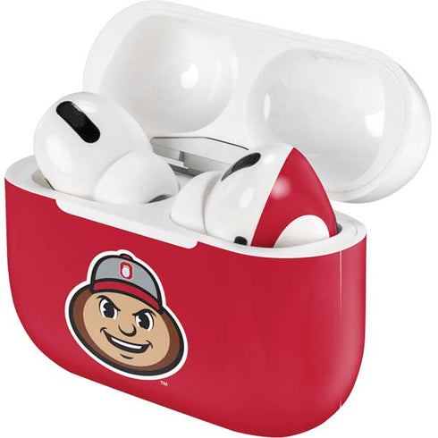 Ohio State University OSUBuckeyes Light Grey Apple AirPods Pro Skin
