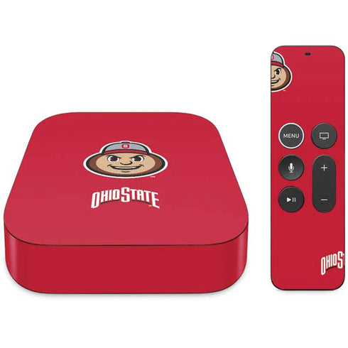 Ohio State University OSUBuckeyes Light Grey Apple TV Skin