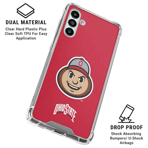 Ohio State University OSUBuckeyes Light Grey Galaxy A13 5G Clear Case