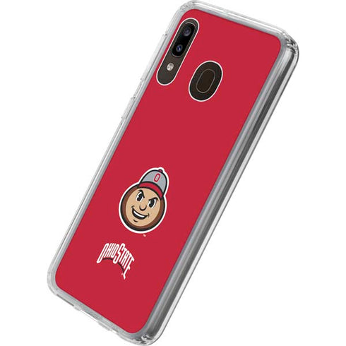 Ohio State University OSUBuckeyes Light Grey Galaxy A20 Clear Case