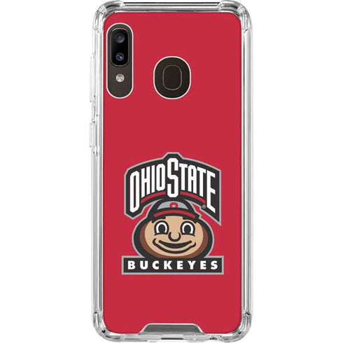 Ohio State University OSUBuckeyes Light Grey Galaxy A30 Clear Case