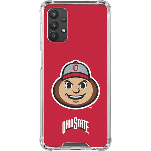 Ohio State University OSUBuckeyes Light Grey Galaxy A32 5G Clear Case