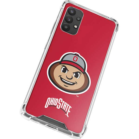 Ohio State University OSUBuckeyes Light Grey Galaxy A32 5G Clear Case