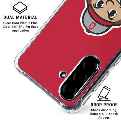 Ohio State University OSUBuckeyes Light Grey Galaxy A36 5G Clear Case