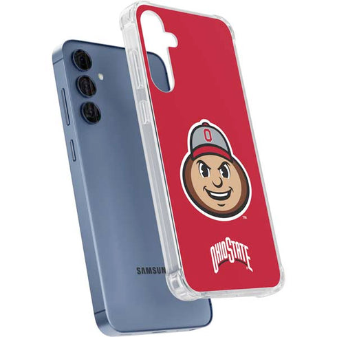 Ohio State University OSUBuckeyes Light Grey Galaxy A55 5G Clear Case