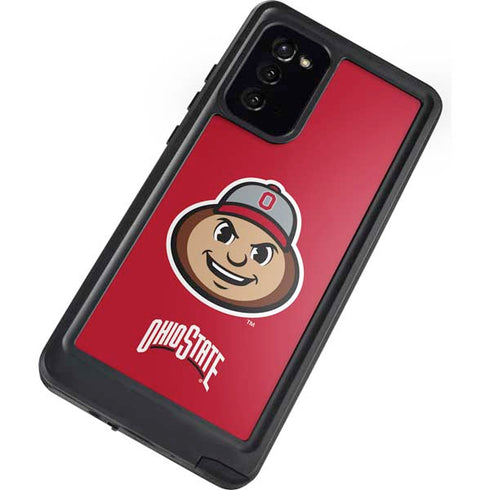 Ohio State University OSUBuckeyes Light Grey Galaxy Note20 5G Waterproof Case