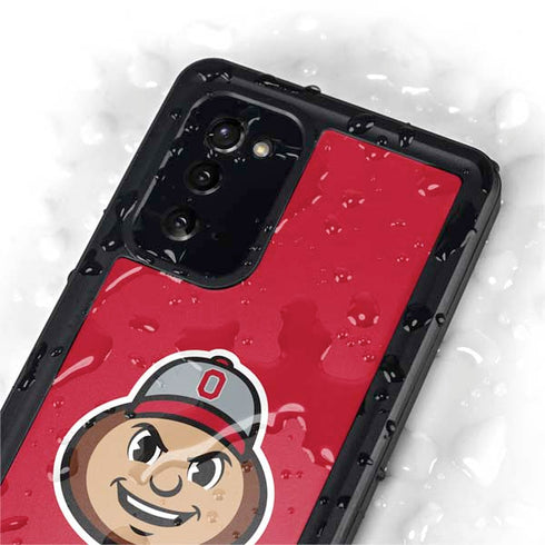 Ohio State University OSUBuckeyes Light Grey Galaxy Note20 5G Waterproof Case